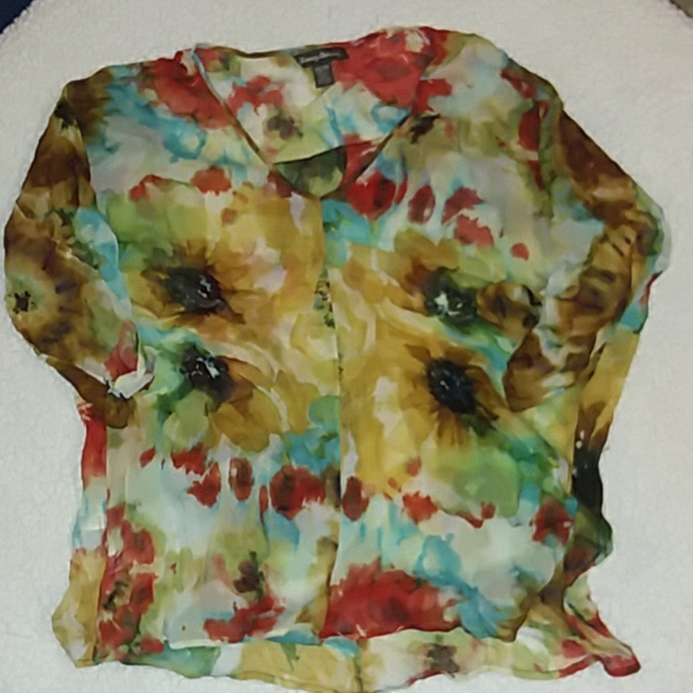 Tommy Bahama sheer flowy blouse